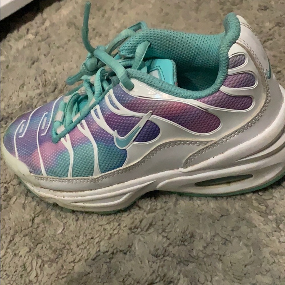 Nike white , teal and purple